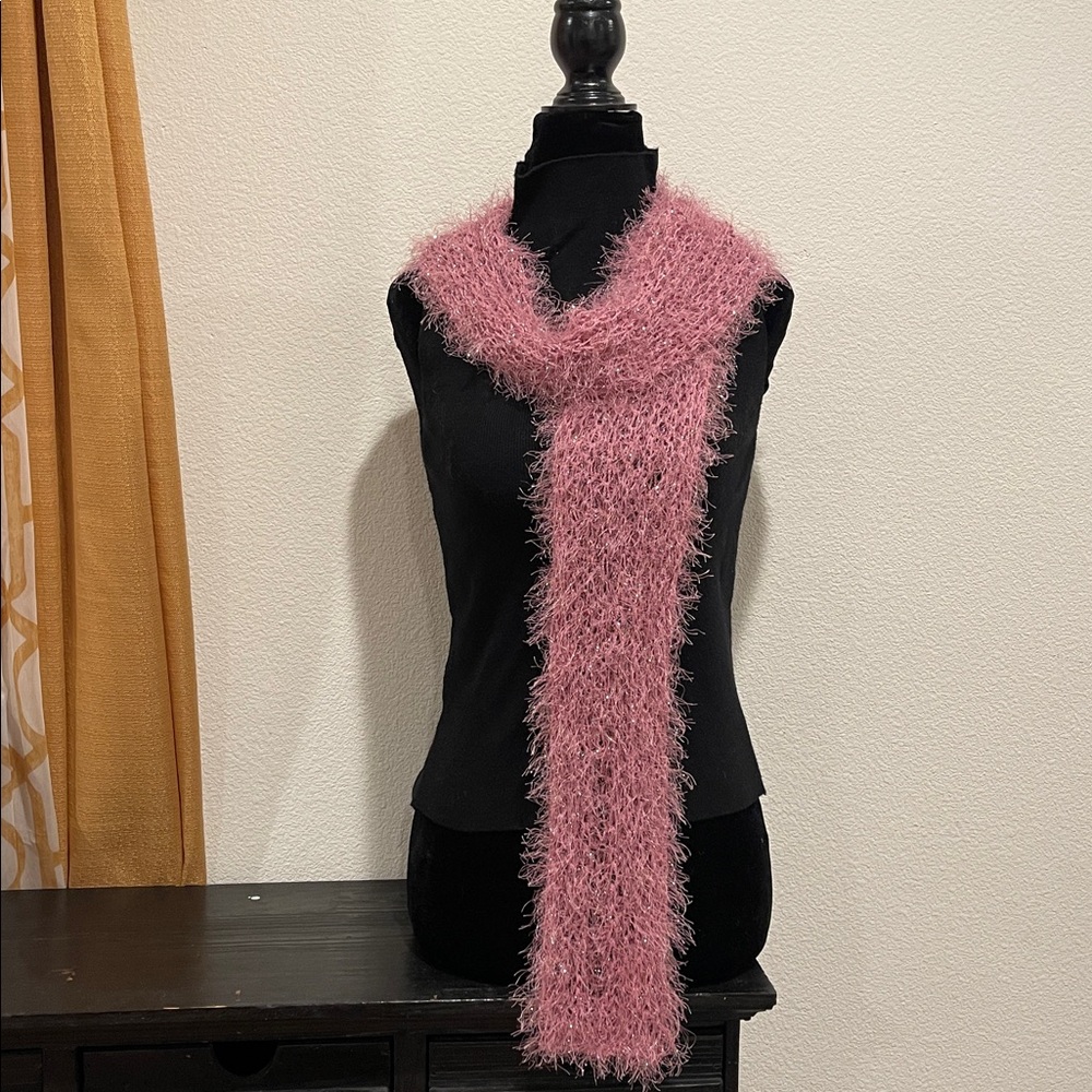 Pink Fuzzy Scarf - Picture 3 of 6